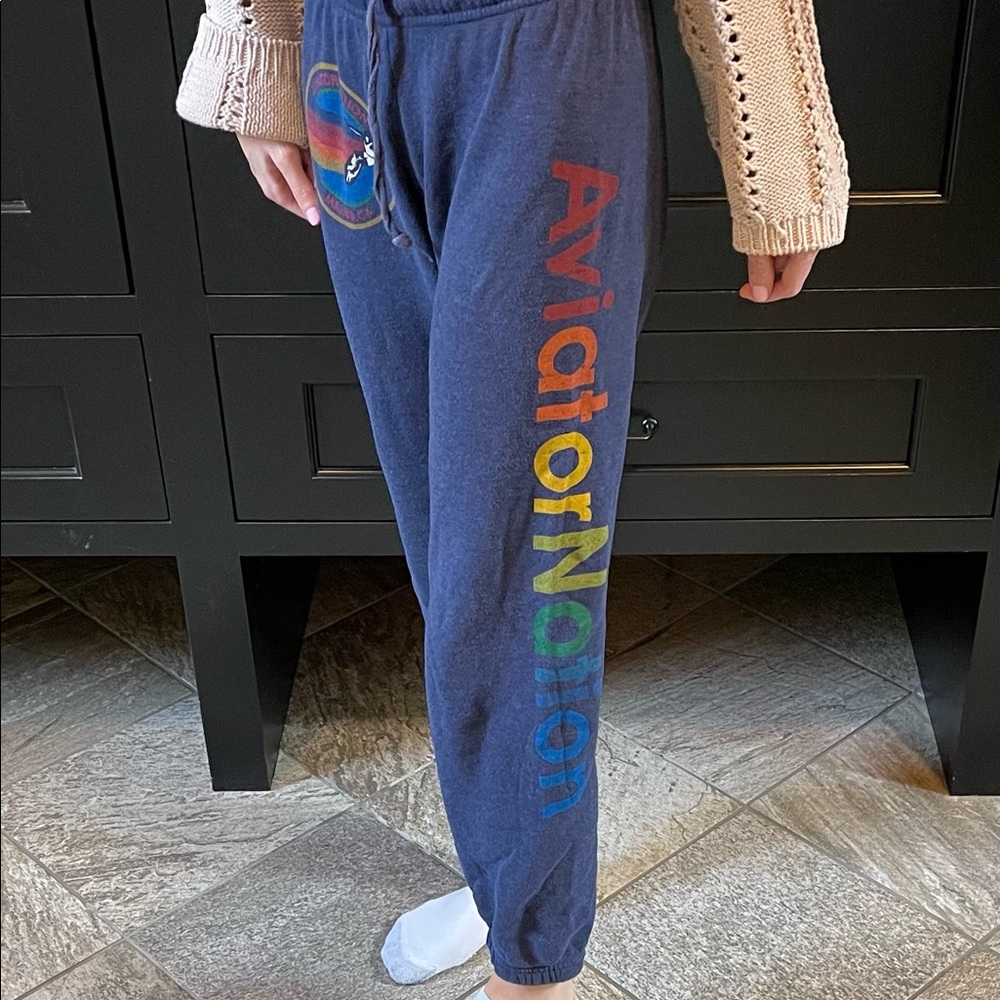 Navy blue aviator nation joggers